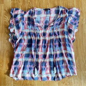 Zac & Rachel Pink and Blue Checkered Blouse